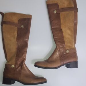 Franco Sarto Two-Tone Brown Heeled Boots